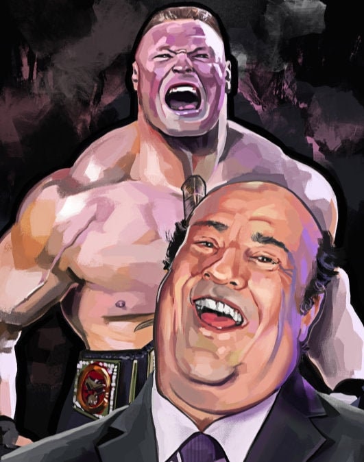 Die 1 in 21-1, die BEAST, Brock Lesnar! - Paul Heyman und Lesnar Illustration