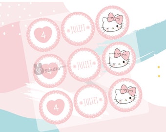 Free Printable Hello Kitty Cupcake Toppers Template