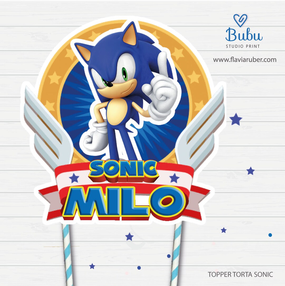 Topper Cake Sonic Printable Pdf - Etsy España