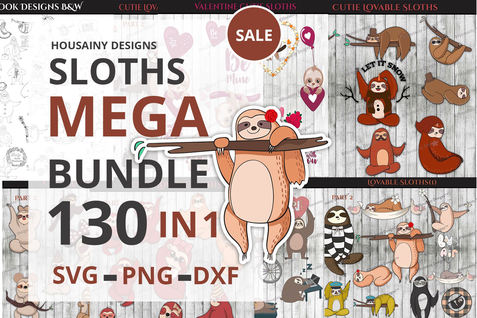 Download Free Sloth Svg Mega Bundle Cute Lovable Svg Png Files For Etsy SVG Cut Files
