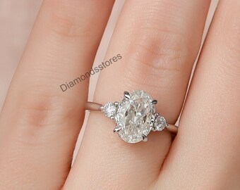 Oval Moissanite Engagement Ring: Vintage 14k Gold Hidden Halo, 2.00 Carat