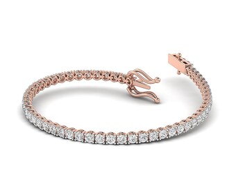 Moissanite Tennis Bracelet, 18K Gold Finish, Sterling Silver