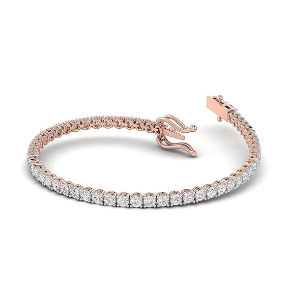 Moissanite Tennis Bracelet, 18K Gold Finish, Sterling Silver