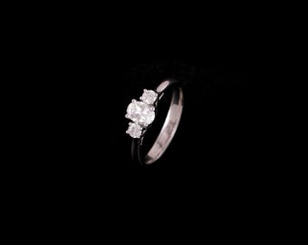 Oval Moissanite Ring, 14Kt Rose Gold Solitaire, Anniversary Promise Ring