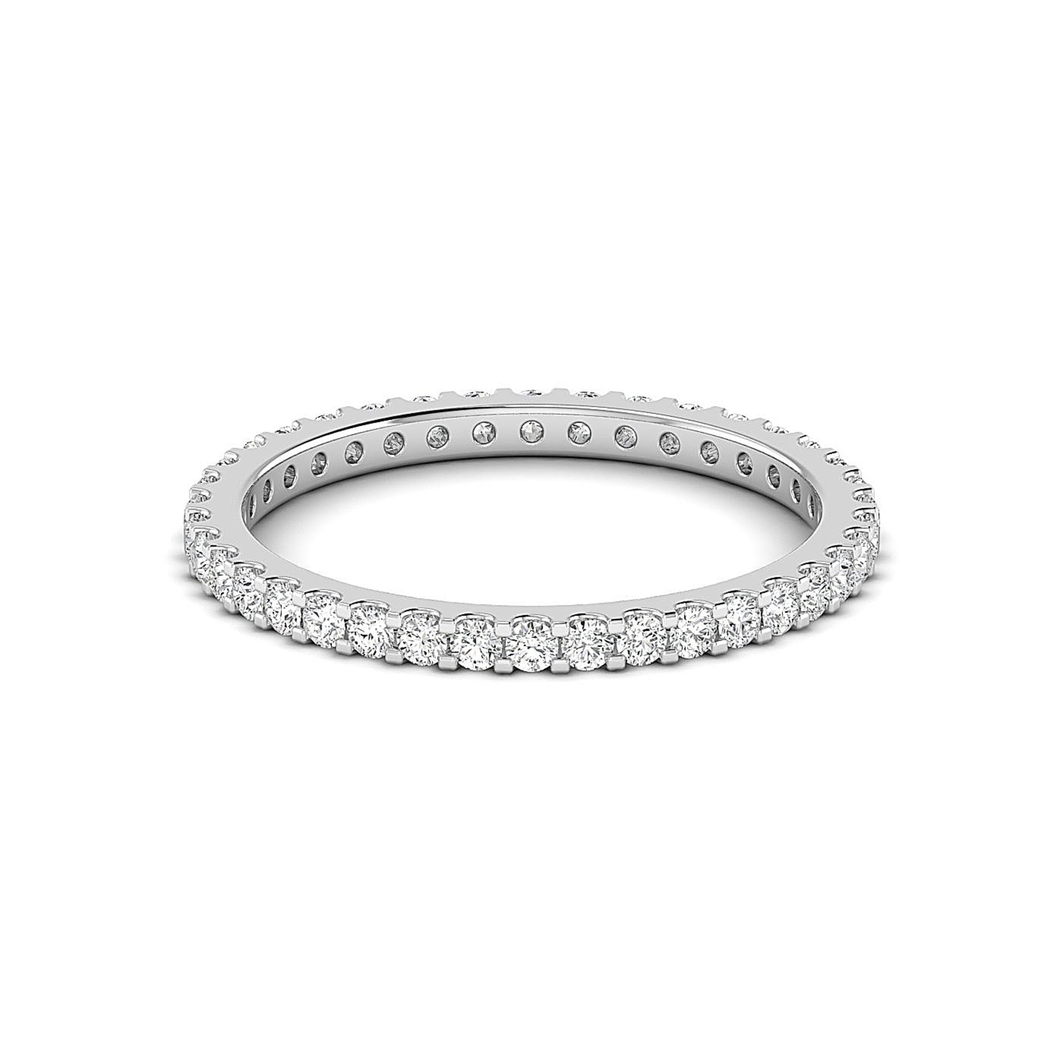 Moissanite Full Eternity Ring Claw Set Diamond Wedding Band Etsy