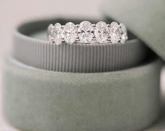 Oval U Prong Eternity Ring For women,in 14kt Rose Gold