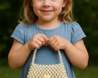 Handmade Pearl Beaded Mini Purse: Luxury Girl&#39;s Bag