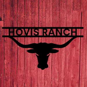 Custom Longhorn Texan Horse Ranch Barn Name Rodeo Metal Wall Art Sign