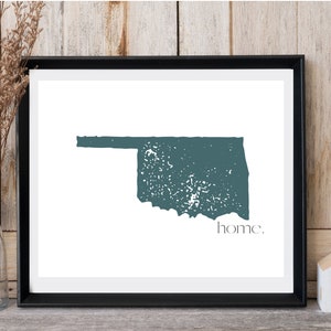 DIGITAL Oklahoma Home Print OK Wall Art map 8X10