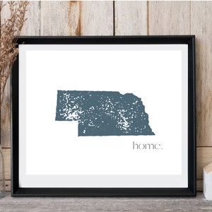 DIGITAL Nebraska Home Print NE Wall Art map 8X10