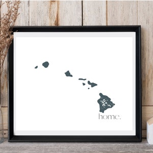 DIGITAL Hawaii Home Print HI Wall Art map 8X10