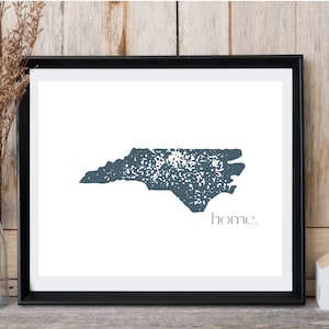 DIGITAL North Carolina Home Print NC Wall Art map 8X10