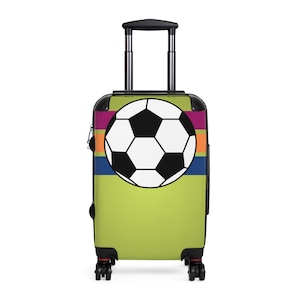 Heldergroene voetbal bagage koffer handbagage tas wielen 360 draaibare handgreep