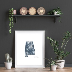 DIGITAL Alabama Home Print AL Wand Kunst Karte 8 X 10