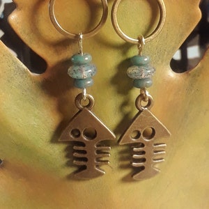 Green Fish Earrings