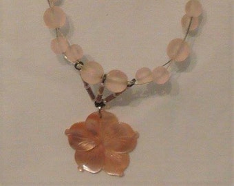 Pink Flower Pendant Necklace