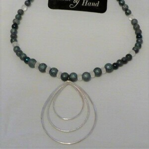 Teal Teardrop Pendant Necklace