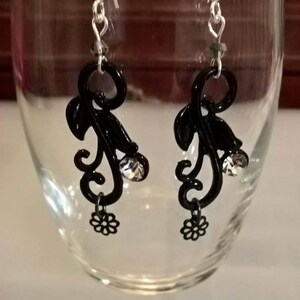 Black Silver Earrings