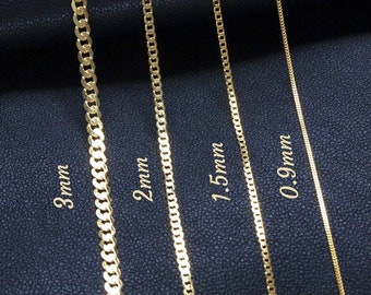 Cadena de acera cubana de oro sólido real de 14K, collar de acera de Miami de oro genuino de ITALIA de alta calidad, cadena colgante de oro, regalo de Navidad, estampado de 14K