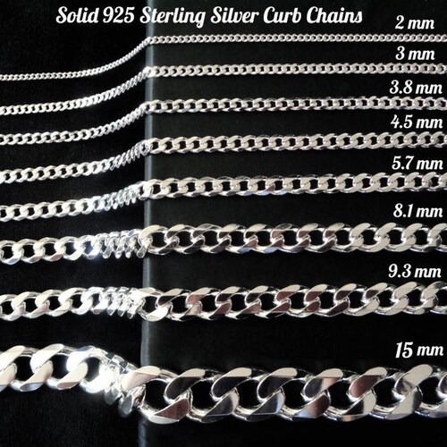 Mens Curb Chain SOLID 925 ITALY 