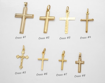 Real 10K Gold Cross Pendant, Choose from 8 Styles of Gold Cross Pendants, Confirmation Gift, Religious Christian Jewelry, Valentines Gift