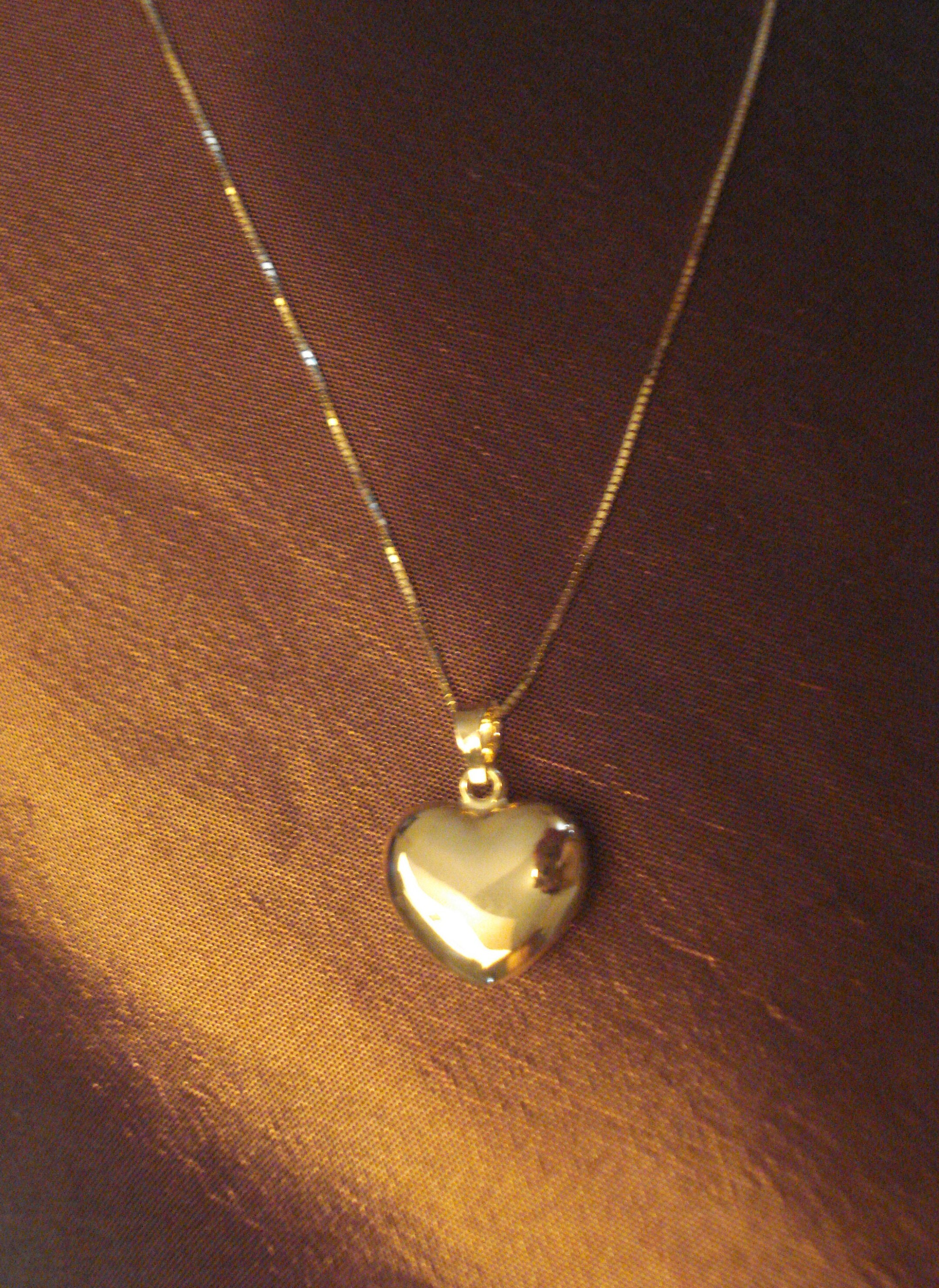 Solid Gold Heart Necklace 10K Real Gold Necklace Heart Etsy