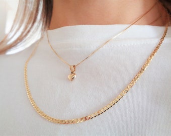 Real Gold Mini Heart Charm, 10K Yellow Gold Heart Necklace, Dainty Rose Gold Tiny Heart Pendant Necklace, 10K White Gold Minimalist Heart