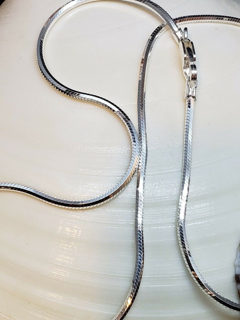 Sterling Silver Chain 8 Sided Snake Chain Solid 925 ITALY - Etsy