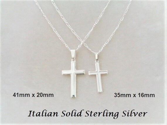 Cross Necklace 925 Italy SOLID Sterling 