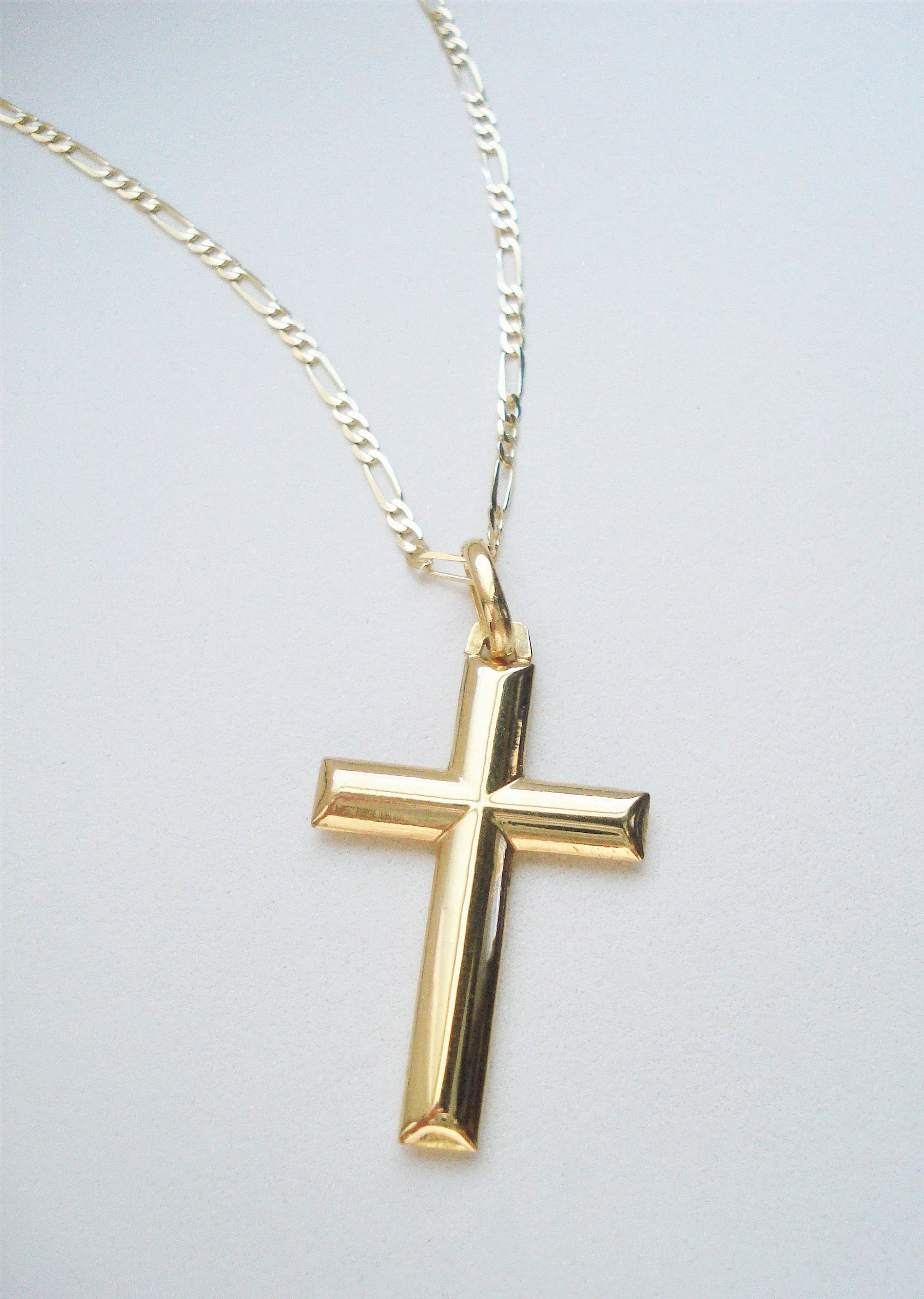 Gold Cross Necklace High Quality ITALY Real 10K Gold Cross - Etsy Singapore