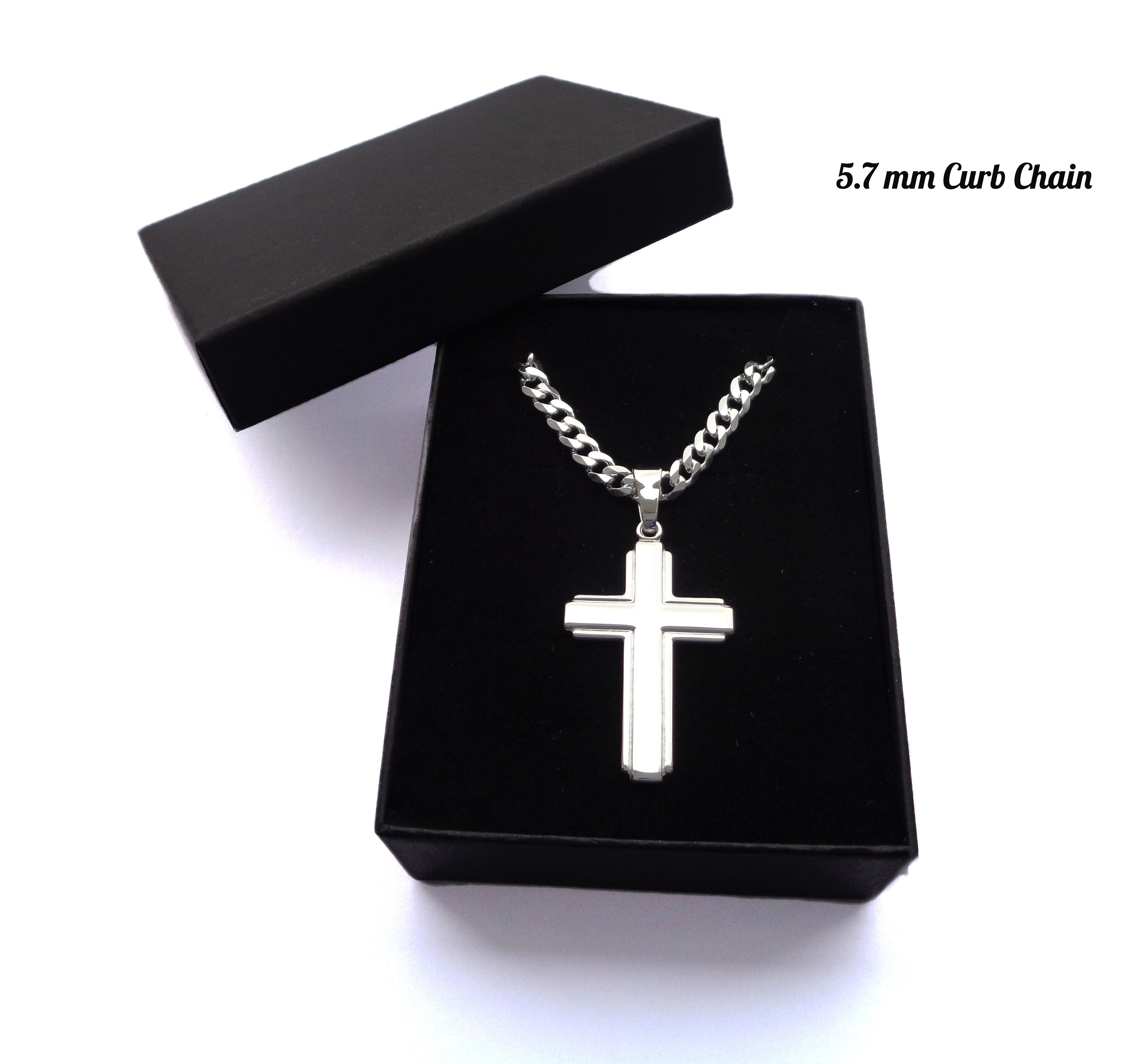 Silver Cross Necklace 925 SOLID 