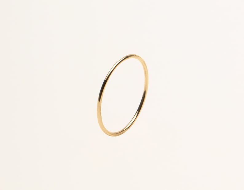 14K Gold Filled Thin Stacking Ring Minimalist Ring Gift for Her Gold Ring Sterling Silver Ring Midi Ring 1 mm Dainty Ring Skinny Ring