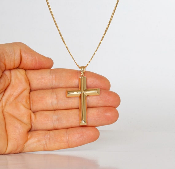 Genuine 10K Yellow Gold Cross Pendant, High Quality ITALY Gold