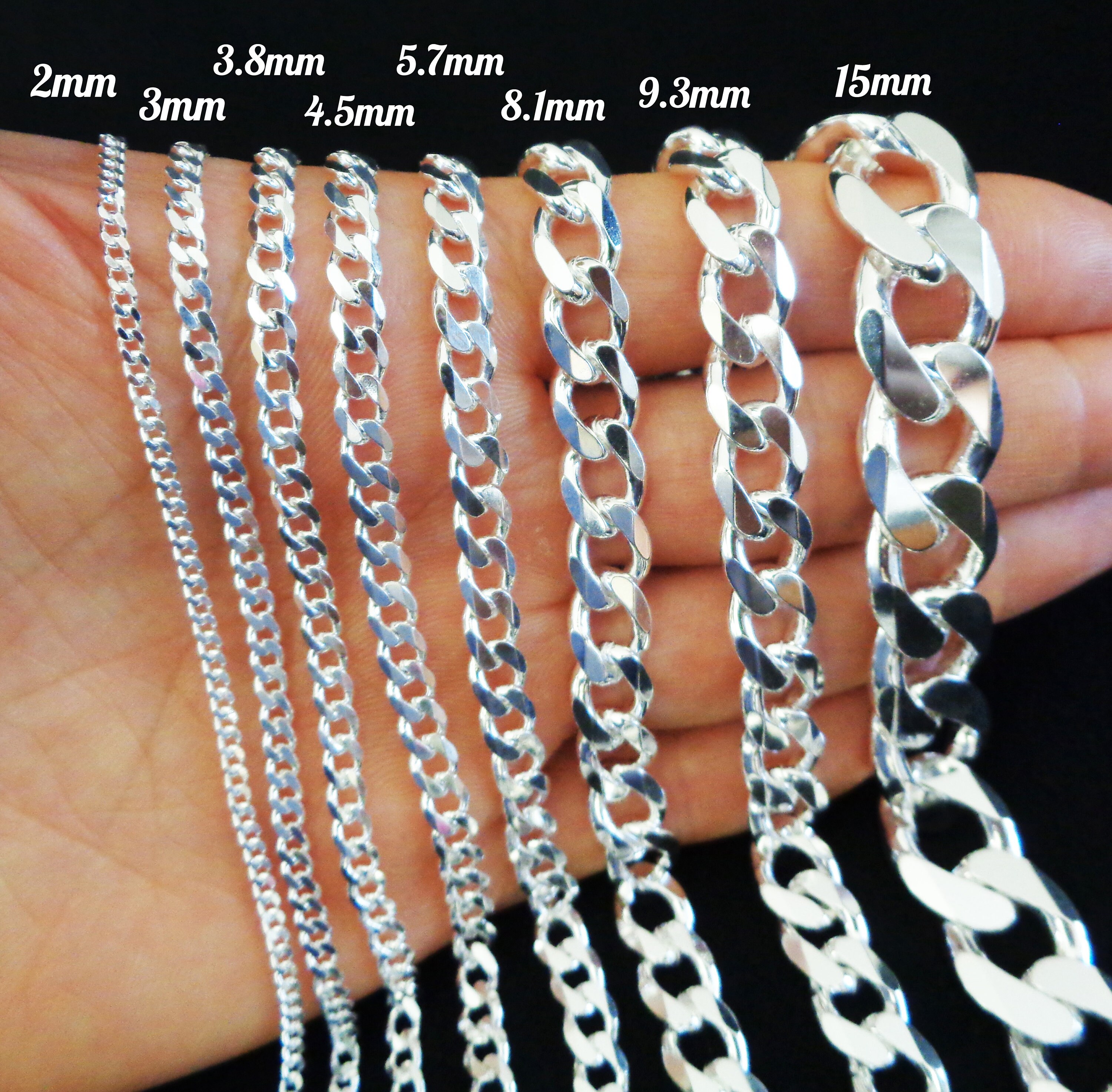 Mens Curb Chain SOLID 925 ITALY 