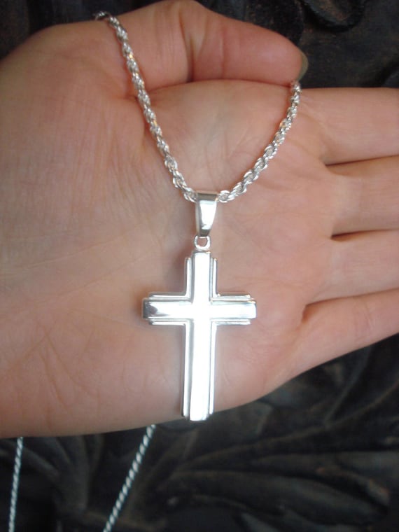 Large Cross Necklace for Men 925 SOLID 
