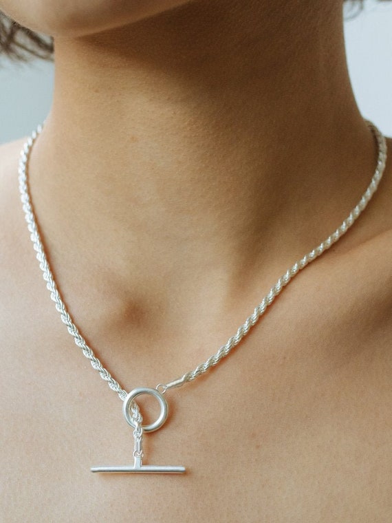 Sterling Silver Toggle Rope Chain 