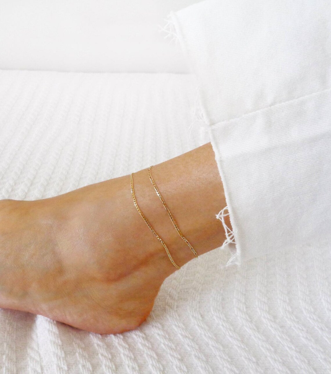 Solid Gold Anklet 10K Real Gold Ankle Bracelet 10K Gold Etsy