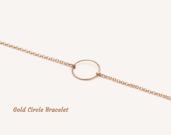Gold Circle Bracelet, Friendship Bracelet, Dainty Karma Bracelet, Silver Bracelet, Eternity Bracelet, Minimalist Layering Bracelet, Italy