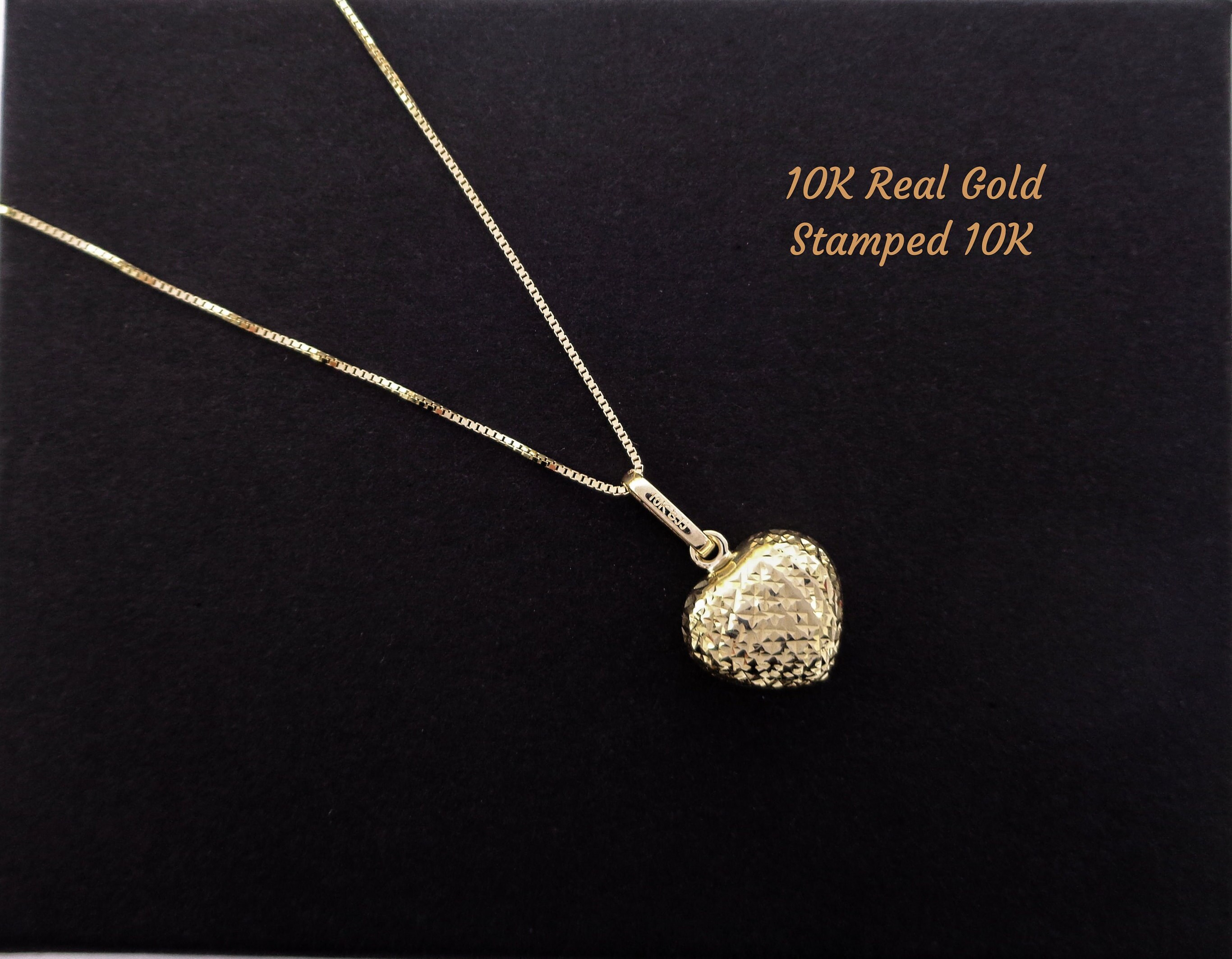 10k gold heart on sale necklace