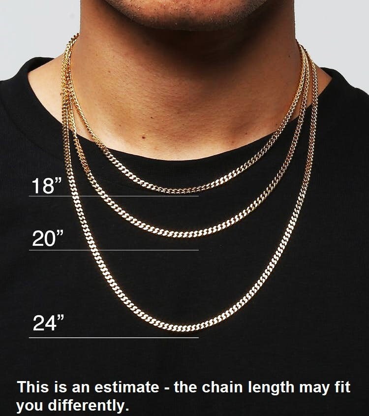 Gold Curb Chain Mens Cuban Chain Necklace High Quality ITALY - Etsy