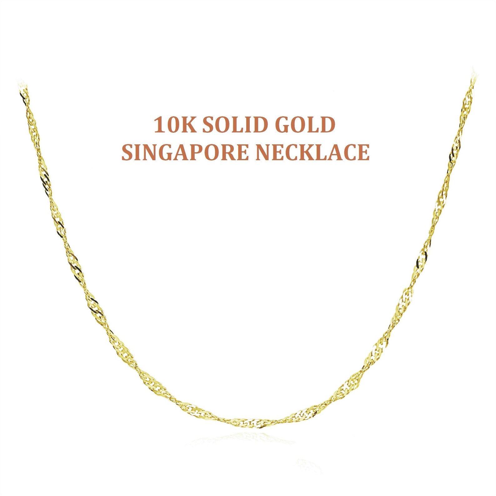 Solid Gold Singapore Rope Chain High Quality 10K Solid Gold Etsy