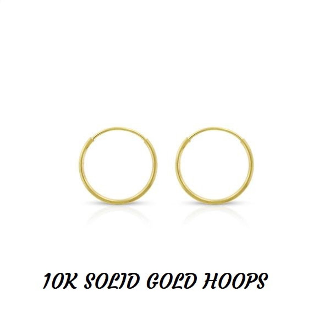 14K Solid Gold Hoops Real Yellow Gold Hoop Earrings 14K Etsy Canada