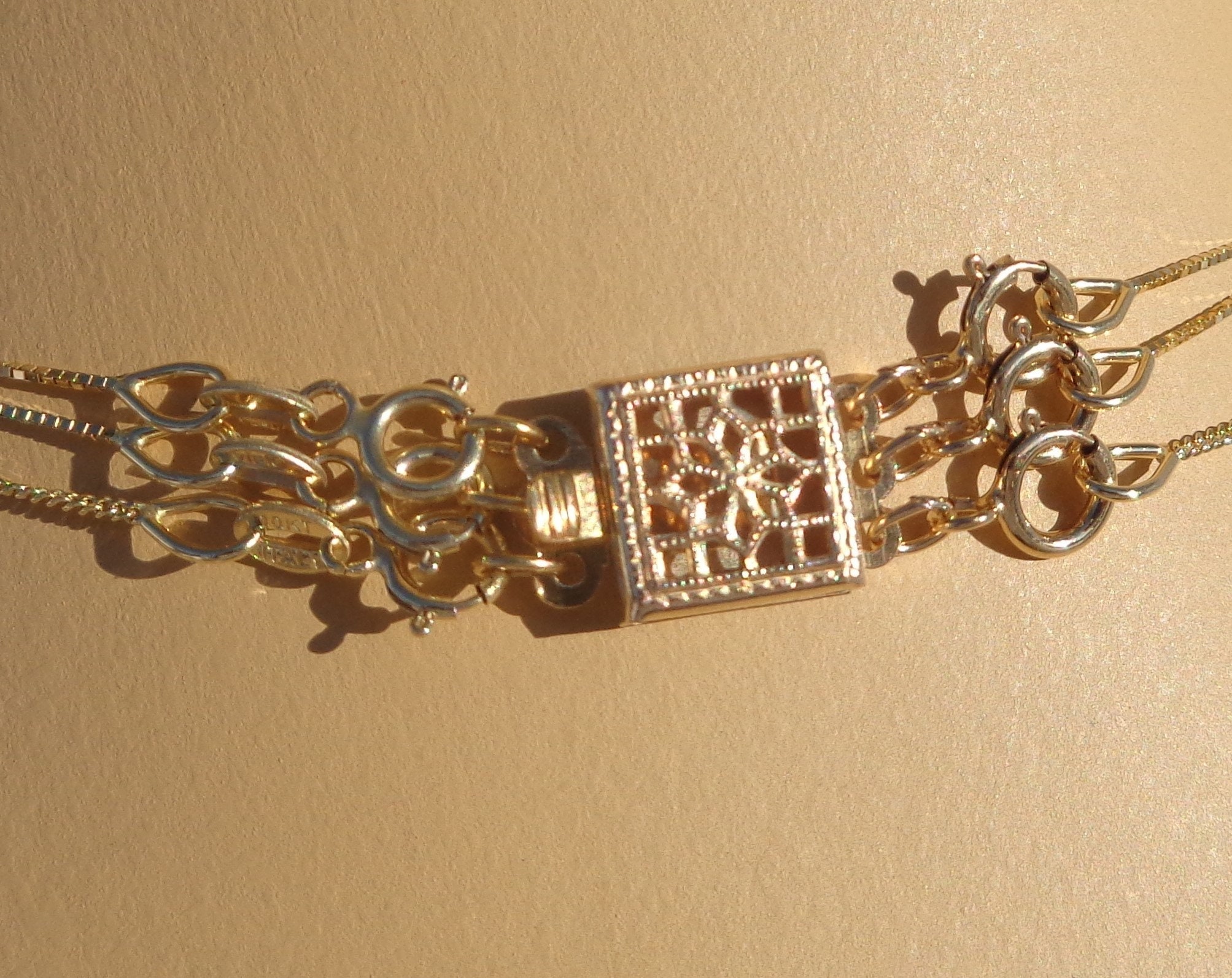 Layered Necklace Spacer Clasp 14K Gold Filled Layering Etsy Canada