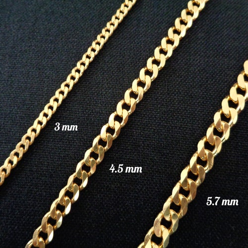 Gold Curb Chain Mens Cuban Chain 
