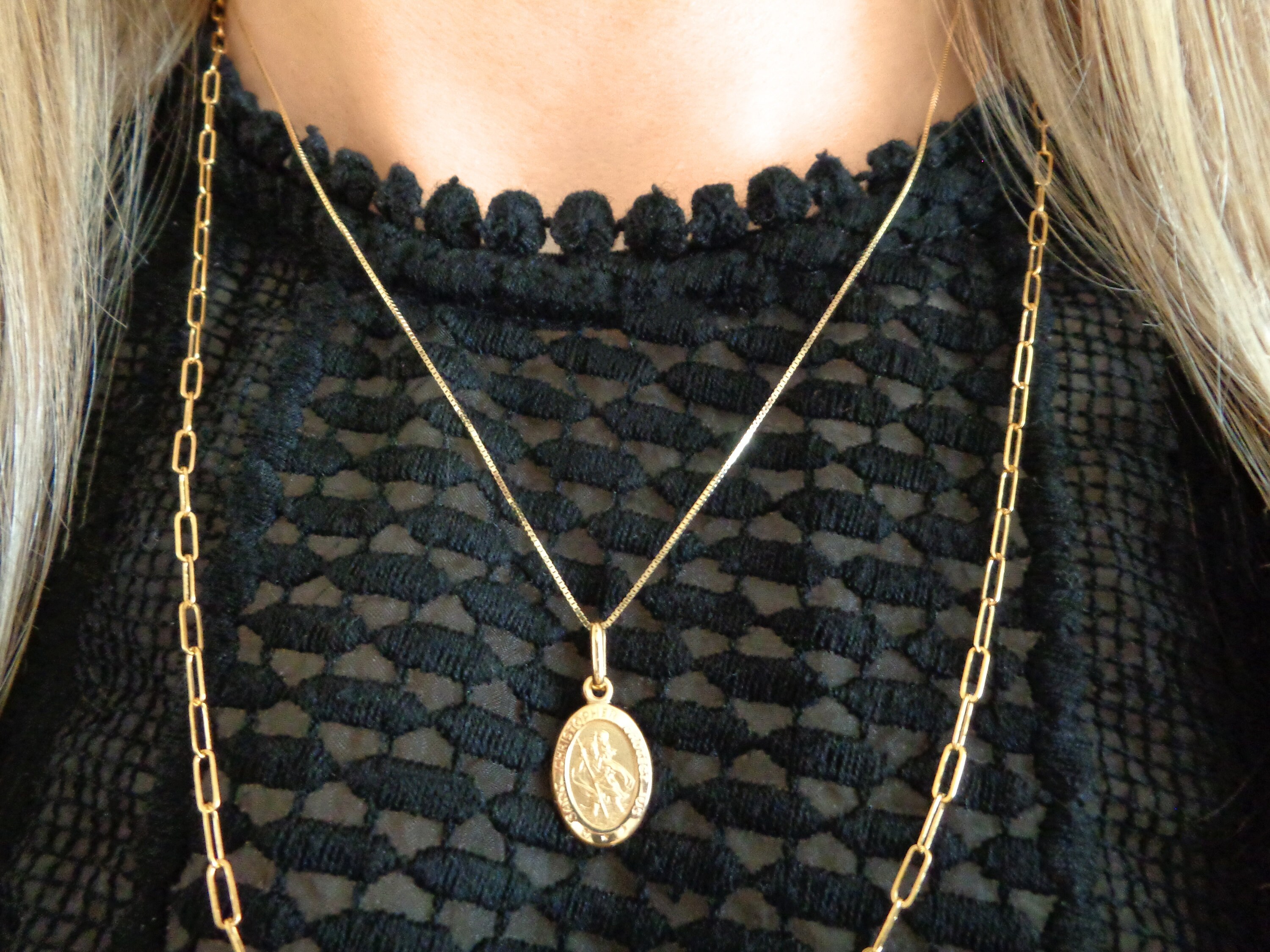St Christopher Medal Pendant Necklace 