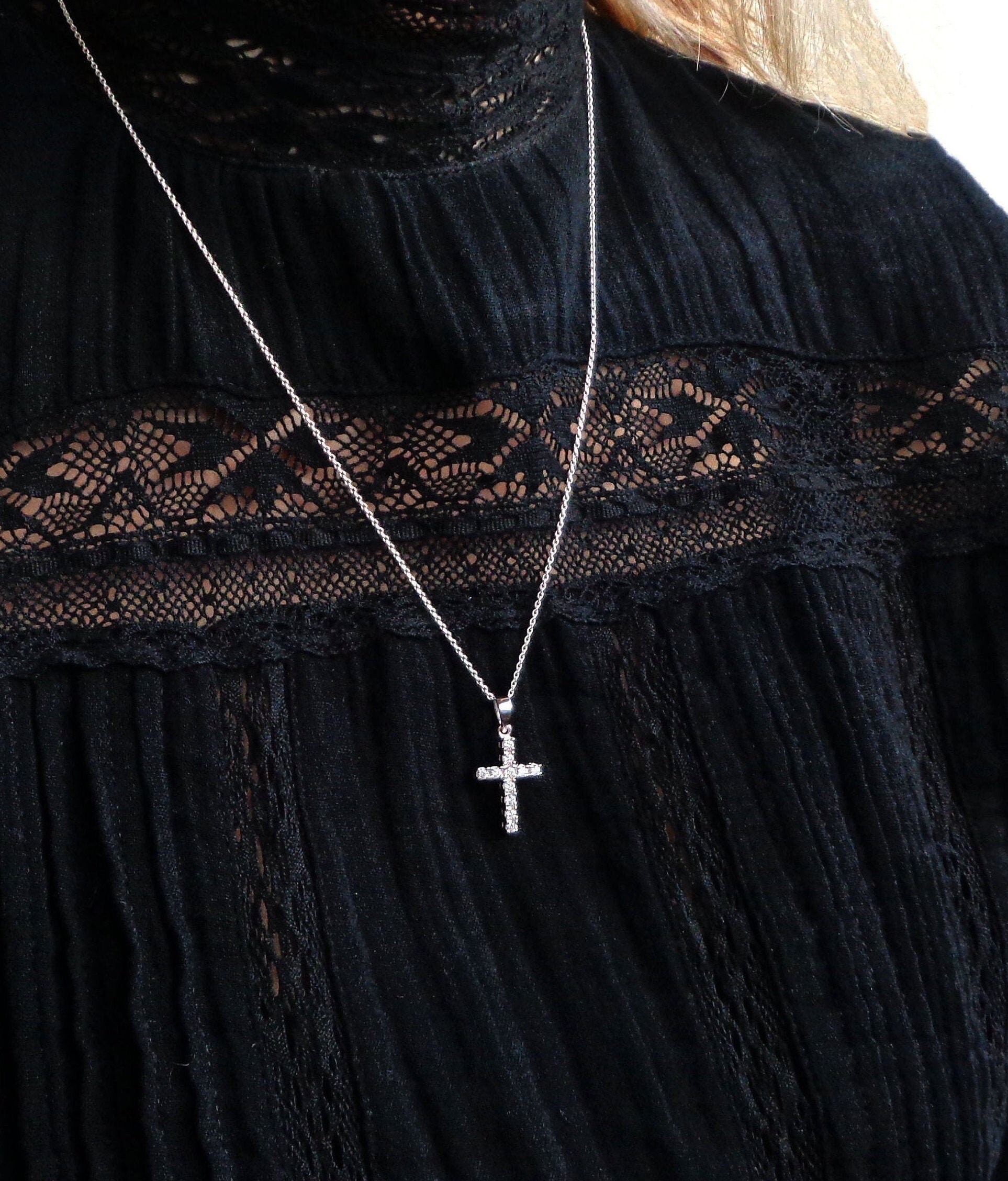 Sterling Silver Cross Necklace for 