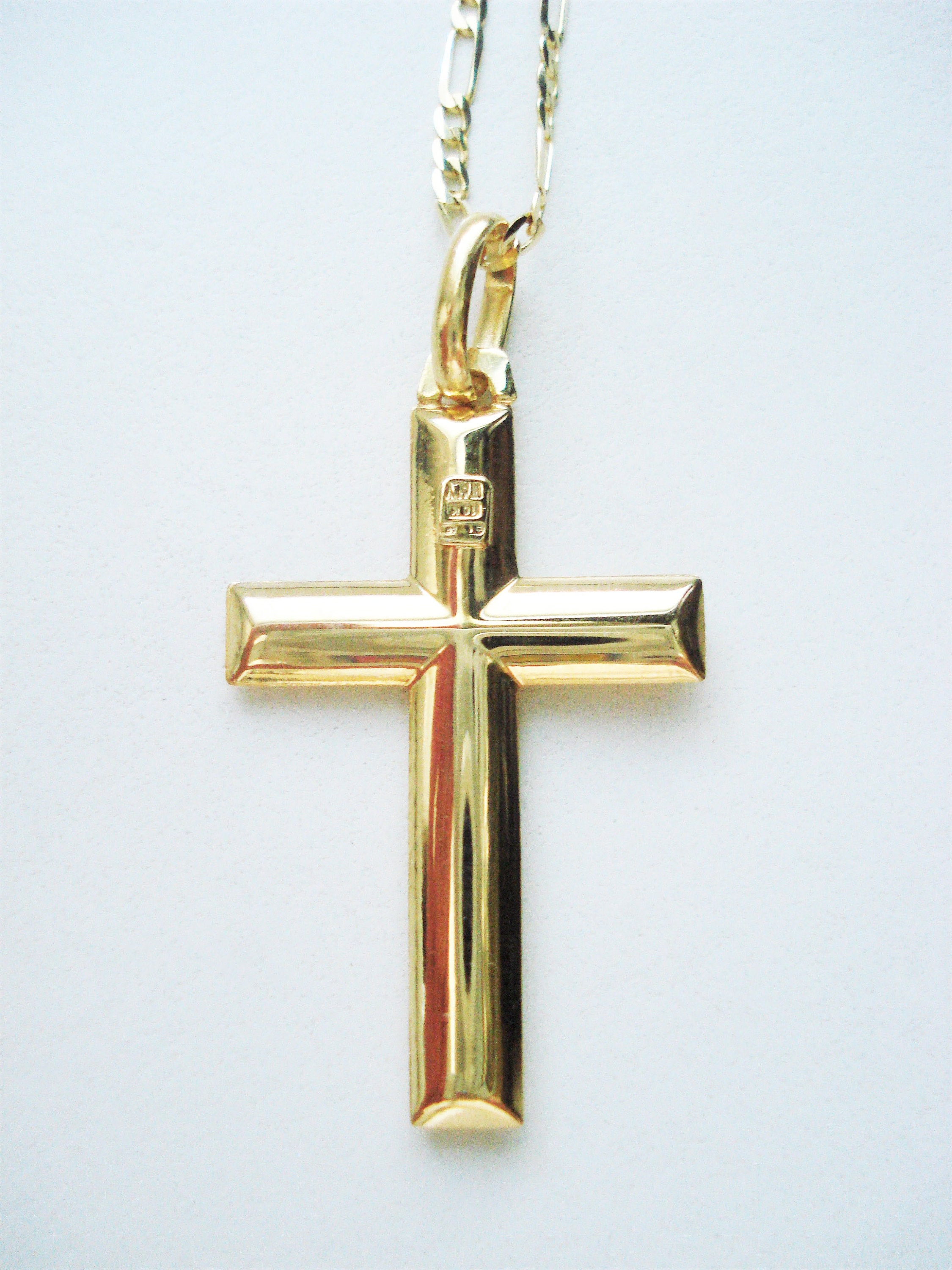 Gold Cross Necklace High Quality ITALY Real 10K Gold Cross - Etsy Singapore