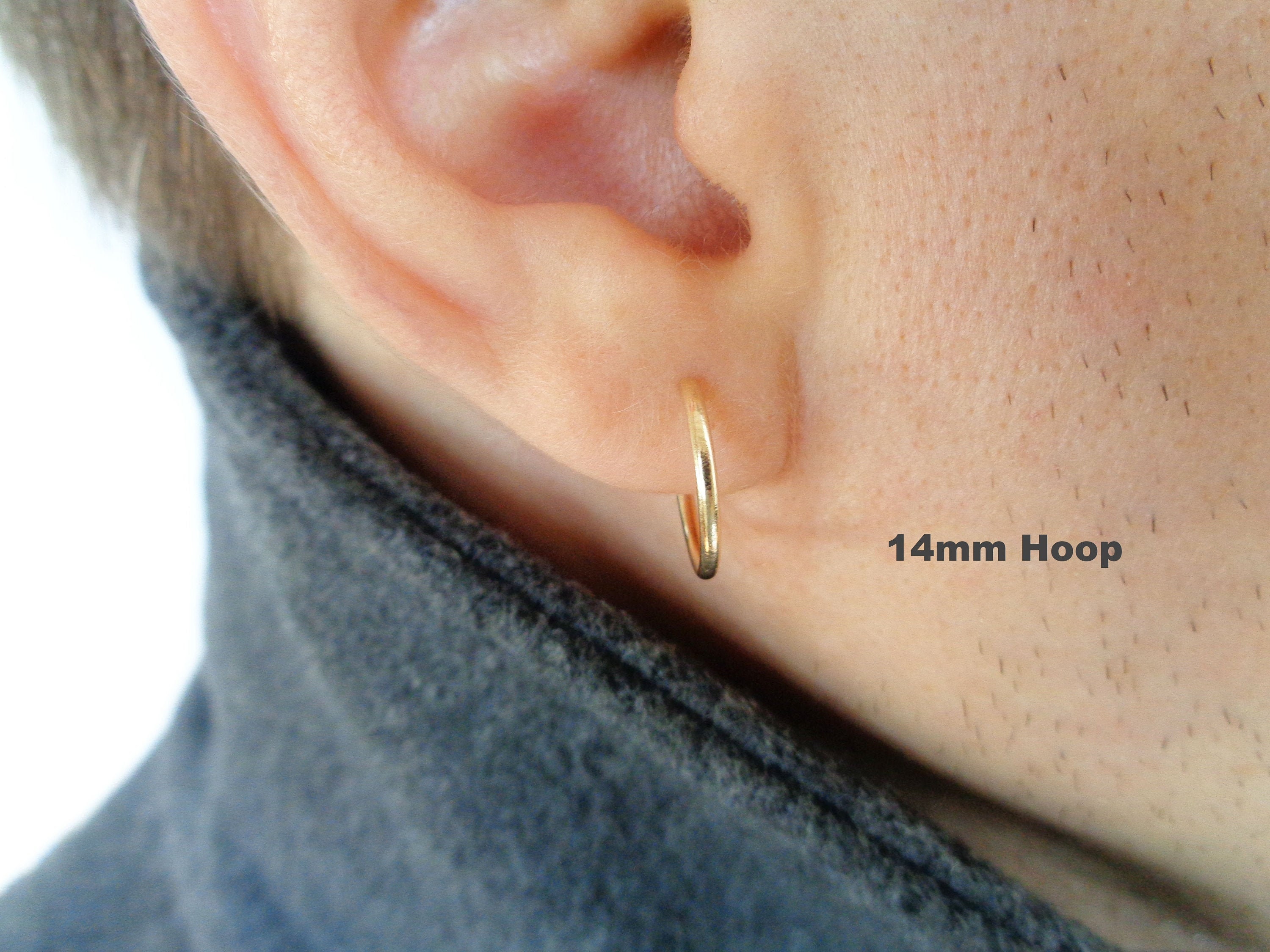 Mens Gold Cross Earring 14K Gold Filled Hoop Earrings Cross Etsy