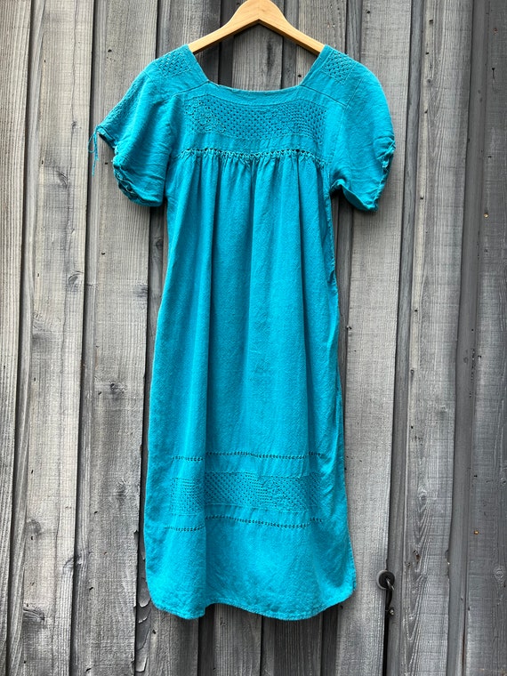 Vintage Cotton Sun Dress // blue dress, summer dr… - image 2