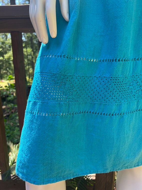 Vintage Cotton Sun Dress // blue dress, summer dr… - image 5